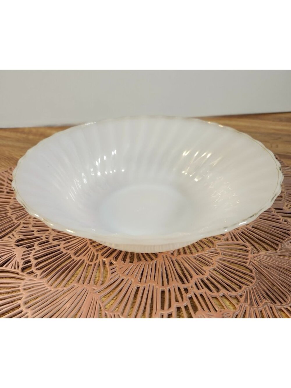 8.5" Serving Bowl Fire King Anchor Hocking Vintage Golden Shell